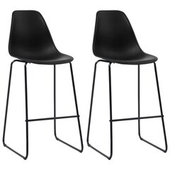 vidaXL baaritoolid 2 tk, must, plast hind ja info | Söögilaua toolid, köögitoolid | kaup24.ee