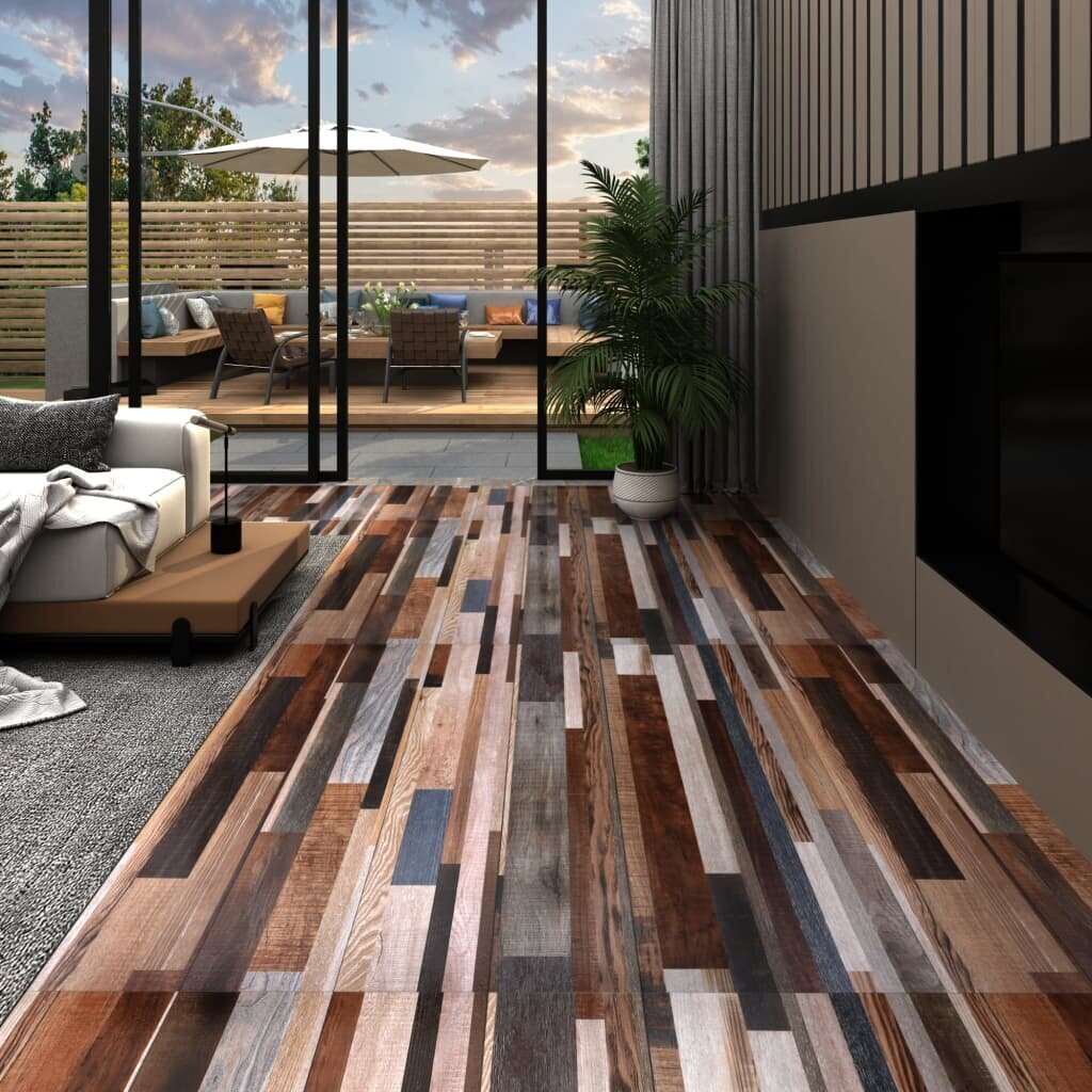 vidaXL PVC-st põrandalauad 5,02 m², 2 mm, iseliimuv, mitmevärviline цена и информация | Terrassipõrandad | kaup24.ee