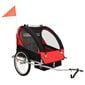 vidaXL kaks ühes laste ratta järelkäru ja jalutuskäru, must ja punane цена и информация | Jalgrattakärud | kaup24.ee