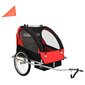 vidaXL kaks ühes laste ratta järelkäru ja jalutuskäru, must ja punane цена и информация | Jalgrattakärud | kaup24.ee