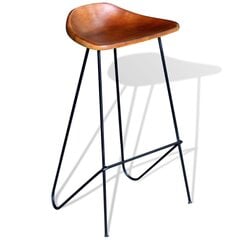 vidaXL baaripukid 4 tk, pruun, ehtne nahk hind ja info | Söögilaua toolid, köögitoolid | kaup24.ee