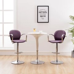 vidaXL baaripukid käetugedega, 2 tk, lilla, kunstnahast hind ja info | Söögilaua toolid, köögitoolid | kaup24.ee