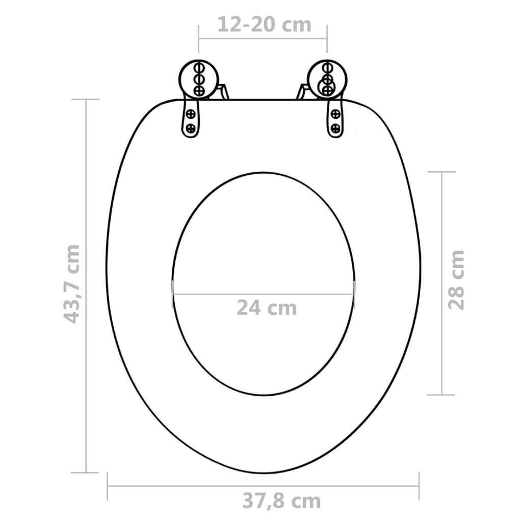 vidaXL WC prill-laud kaanega, MDF, veetilgadisainiga hind ja info | WC-poti tarvikud | kaup24.ee