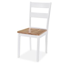 vidaXL söögitoolid 4 tk valge, kautšukipuit hind ja info | Söögilaua toolid, köögitoolid | kaup24.ee