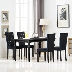 Кухонные стулья, 4 шт., чёрные цена и информация | Стулья для кухни и столовой | kaup24.ee