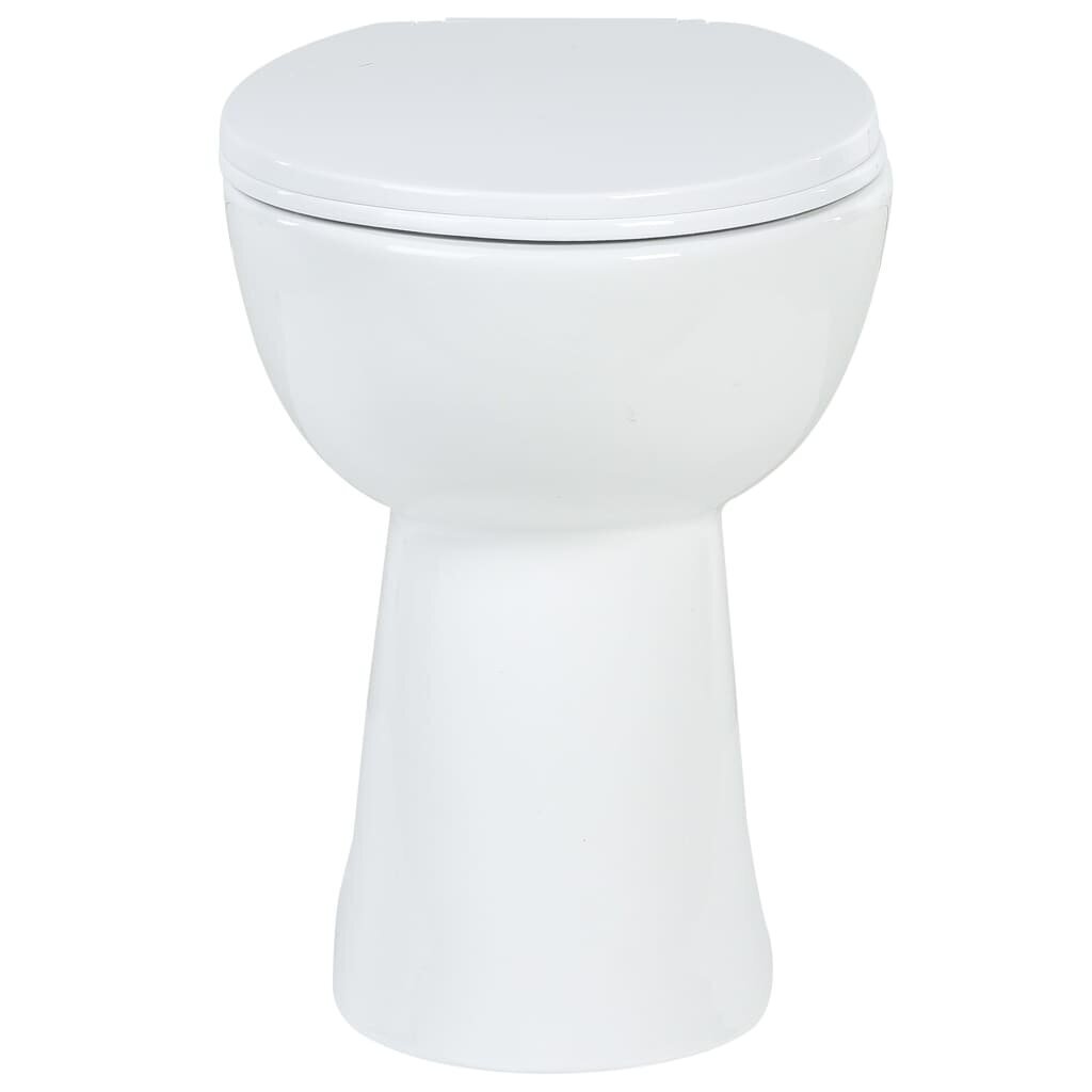 vidaXL kõrge ääreta keraamiline tualettpott, 7 cm kõrgem, valge hind ja info | WС-potid | kaup24.ee