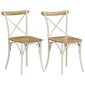 vidaXL ristikujulise seljatoega toolid 2 tk, valge, toekas mangopuit цена и информация | Söögilaua toolid, köögitoolid | kaup24.ee