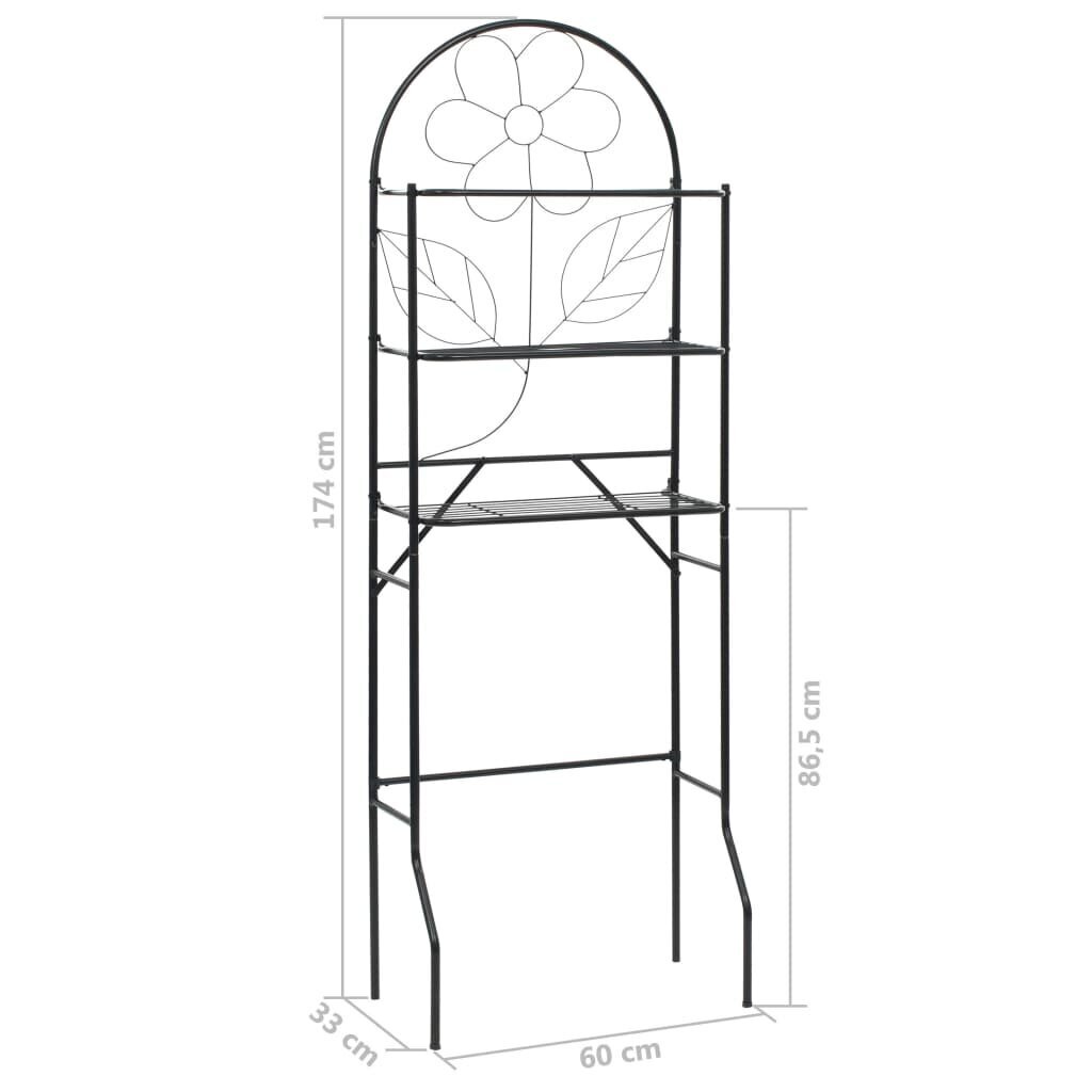 vidaXL tualettpoti riiul, must 60 x 33 x 174 cm hind ja info | Vannitoa sisustuselemendid ja aksessuaarid | kaup24.ee