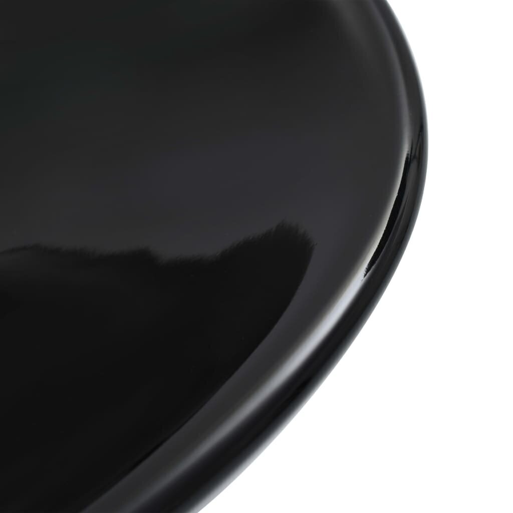 vidaXL valamu, 58,5 x 39 x 14 cm, keraamiline, must hind ja info | Kraanikausid, valamud | kaup24.ee