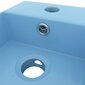 vidaXL vannitoa seinavalamu ülevooluavaga, keraamiline, helesinine hind ja info | Kraanikausid, valamud | kaup24.ee