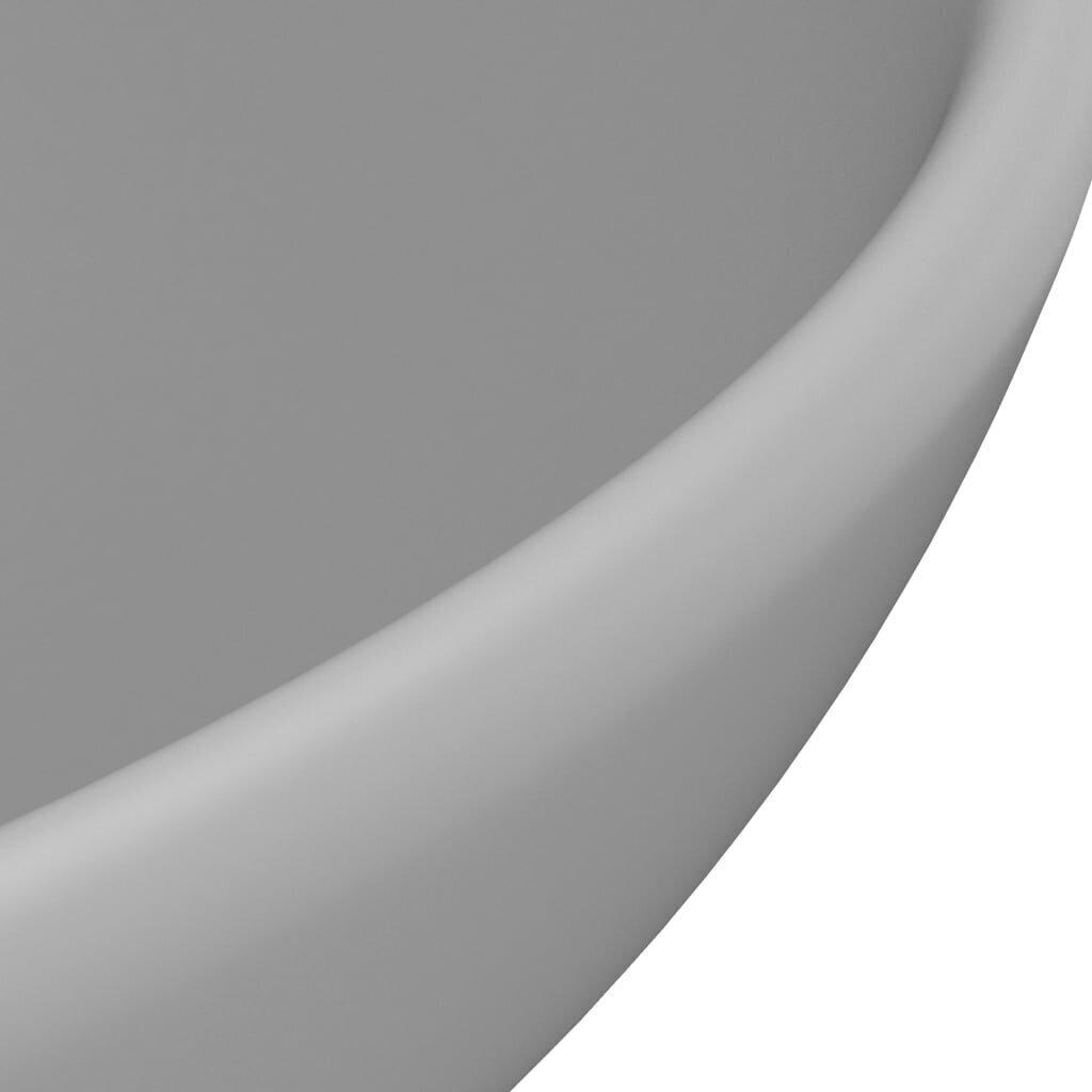 vidaXL luksuslik valamu ümar, matt helehall, 32,5 x 14 cm, keraamiline hind ja info | Kraanikausid, valamud | kaup24.ee
