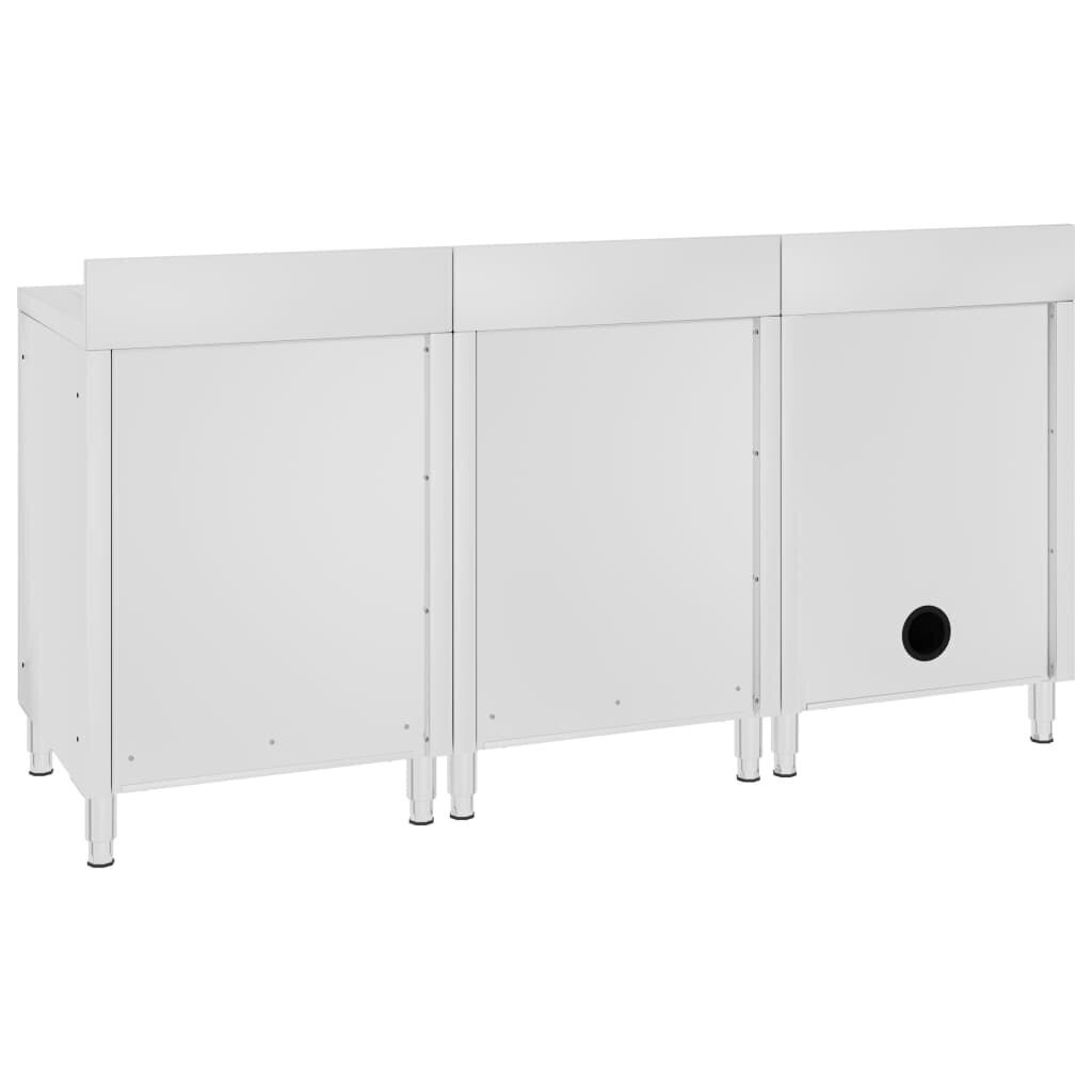 vidaXL kommertsköögi valamukomplekt 180 x 60 x 96 cm roostevaba teras hind ja info | Köögikapid | kaup24.ee