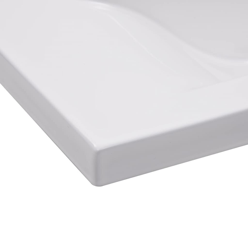 vidaXL sisseehitatud valamu, 81 x 39,5 x 18,5 cm, keraamiline, valge hind ja info | Kraanikausid, valamud | kaup24.ee