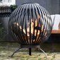 Esschert Design tulealuse pall, triipudega, must, süsinikteras FF400 цена и информация | Kaminad | kaup24.ee