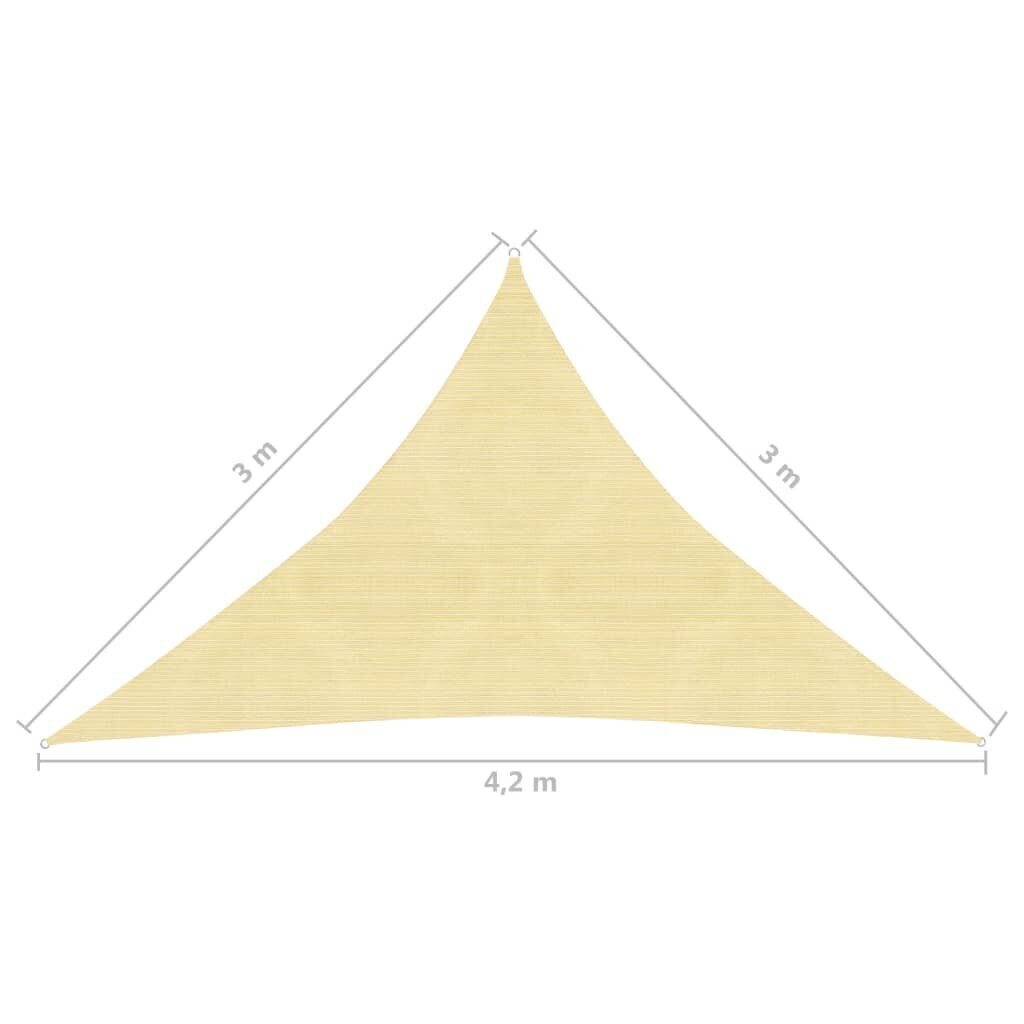 vidaXL päikesepuri 160 g/m² beež 3 x 3 x 4,2 m HDPE hind ja info | Päikesevarjud, markiisid ja alused | kaup24.ee