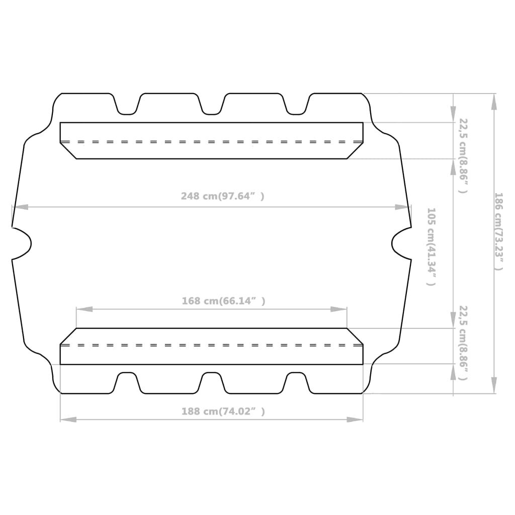 vidaXL aiakiige asenduskatus kreemjas 226 x 186 cm 270 g/m² цена и информация | Aiakiiged | kaup24.ee