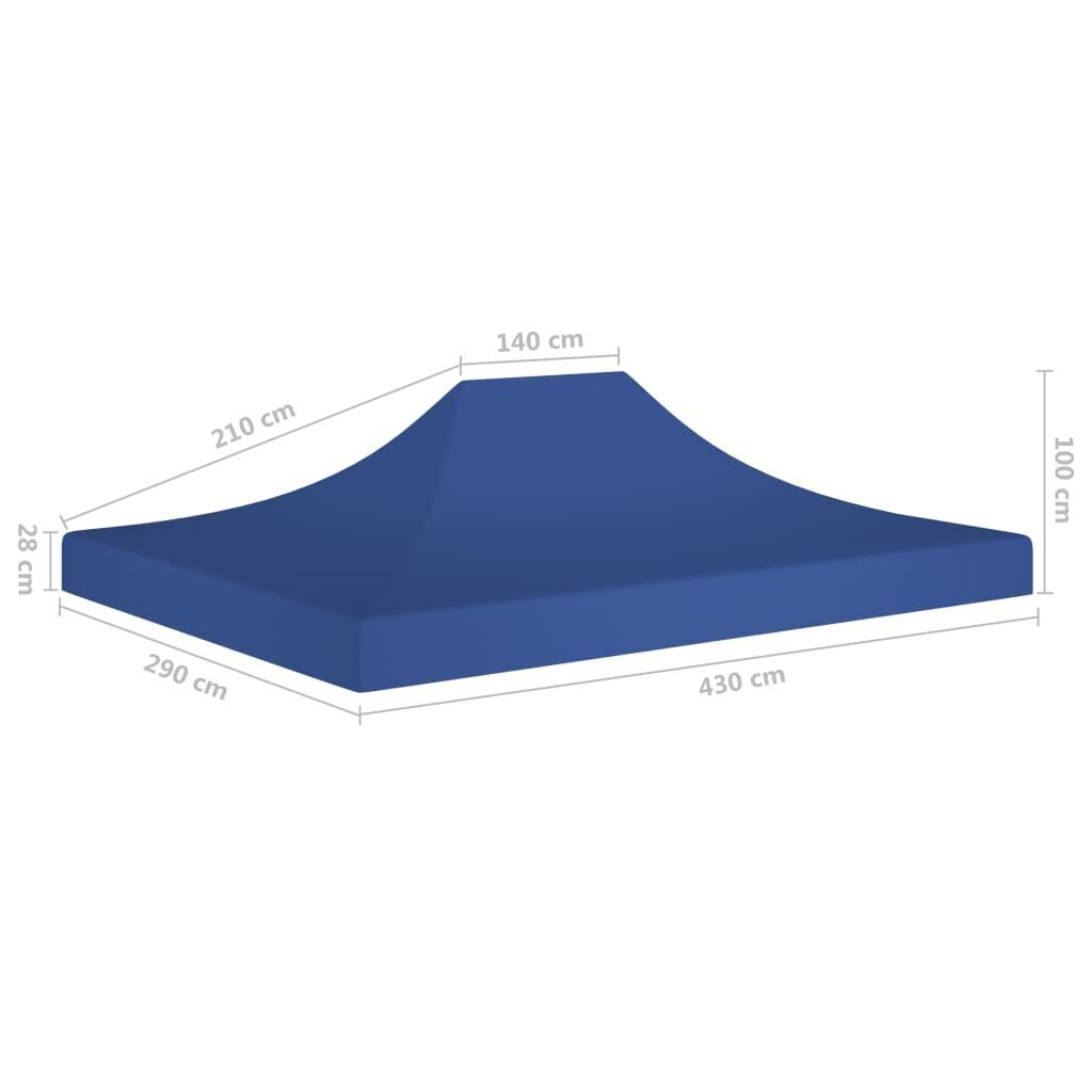 vidaXL peotelgi katus 431 x 291 x 100 cm, sinine, 270 g/m² hind ja info | Varikatused ja aiapaviljonid | kaup24.ee