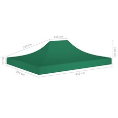 vidaXL peotelgi katus 431 x 291 x 100 cm, roheline, 270 g/m² hind ja info | Varikatused ja aiapaviljonid | kaup24.ee