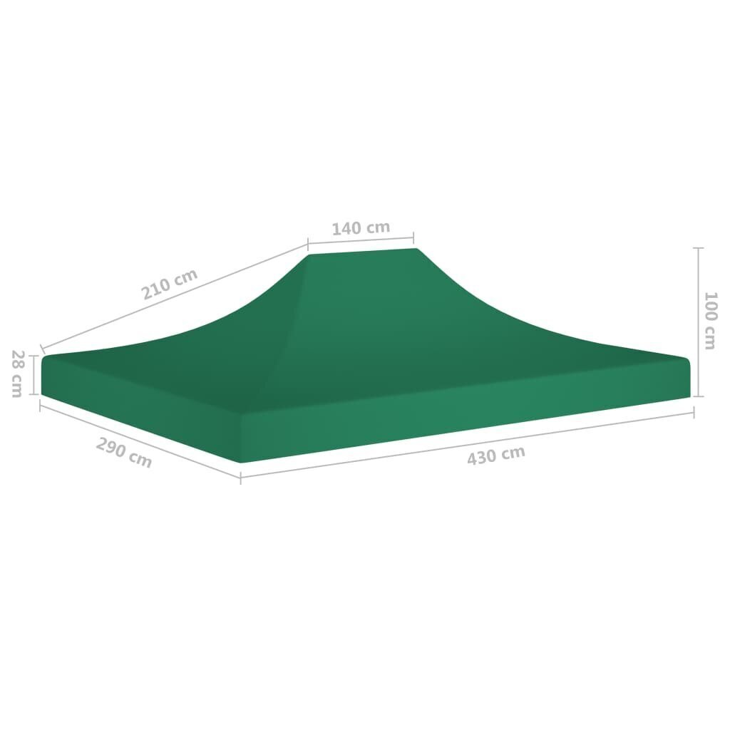 vidaXL peotelgi katus 431 x 291 x 100 cm, roheline, 270 g/m² hind ja info | Varikatused ja aiapaviljonid | kaup24.ee