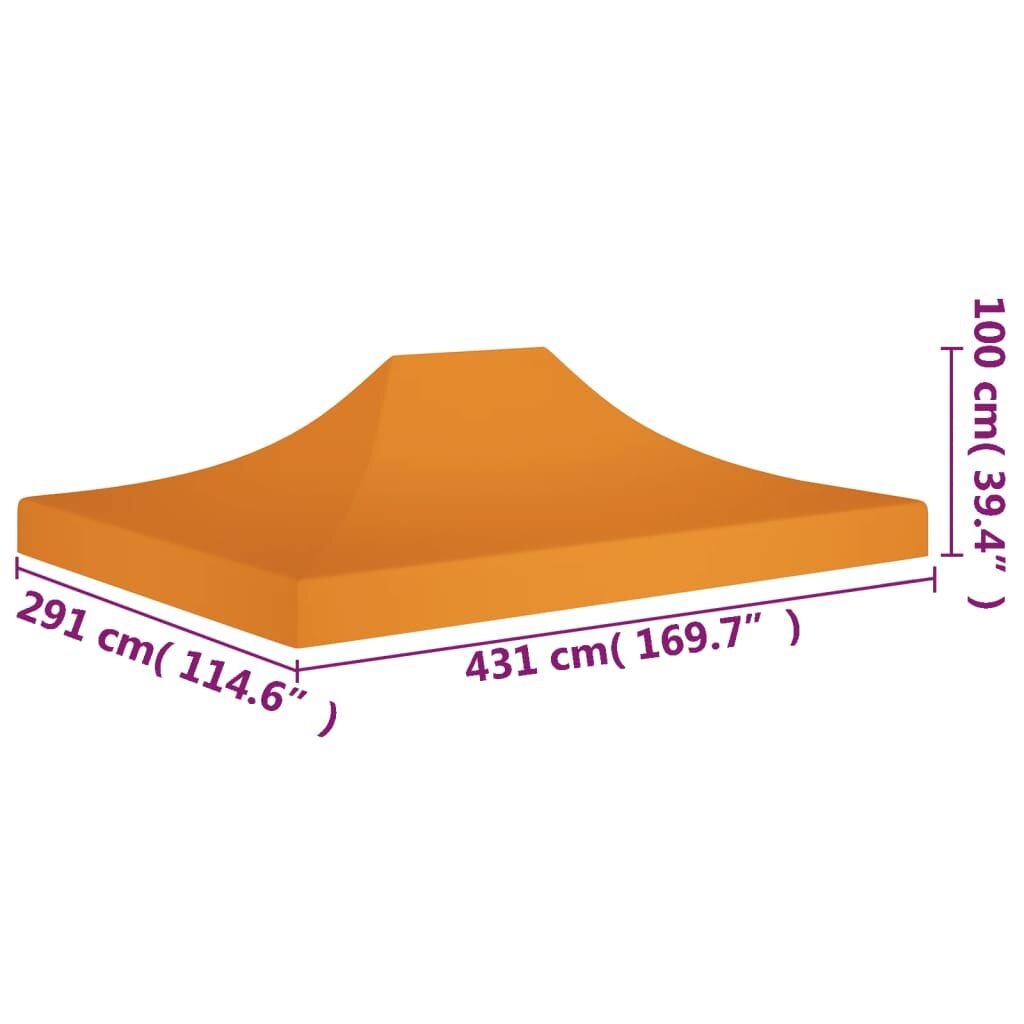 vidaXL peotelgi katus 431 x 291 x 100 cm , oranž, 270 g/m² hind ja info | Varikatused ja aiapaviljonid | kaup24.ee