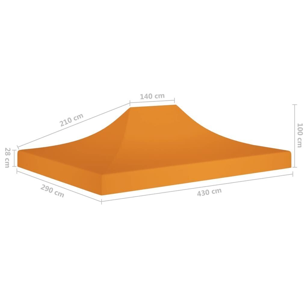 vidaXL peotelgi katus 431 x 291 x 100 cm , oranž, 270 g/m² hind ja info | Varikatused ja aiapaviljonid | kaup24.ee