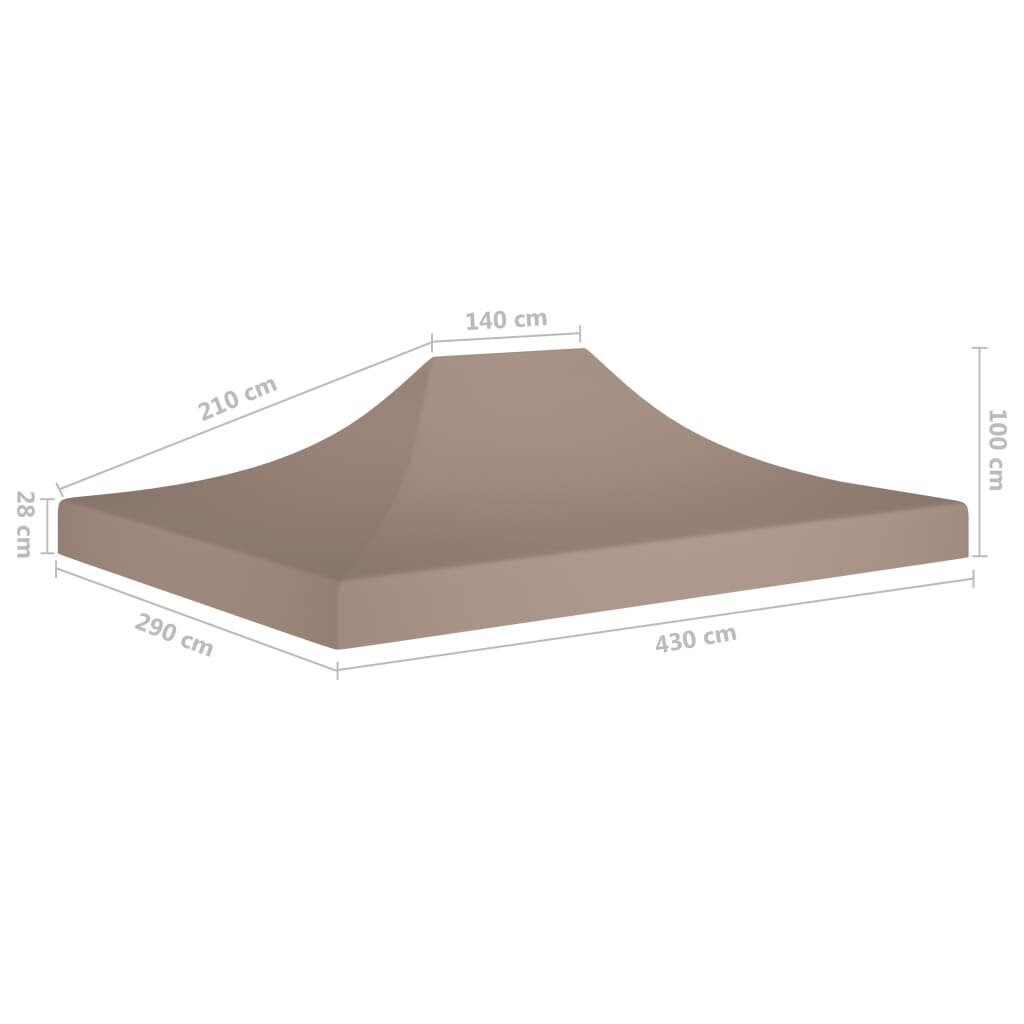 vidaXL peotelgi katus 431 x 291 x 100 cm, pruunikashall, 270 g/m² hind ja info | Varikatused ja aiapaviljonid | kaup24.ee