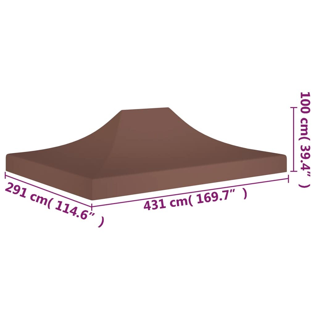 vidaXL peotelgi katus 431 x 291 x 100 cm, pruun, 270 g/m² hind ja info | Varikatused ja aiapaviljonid | kaup24.ee