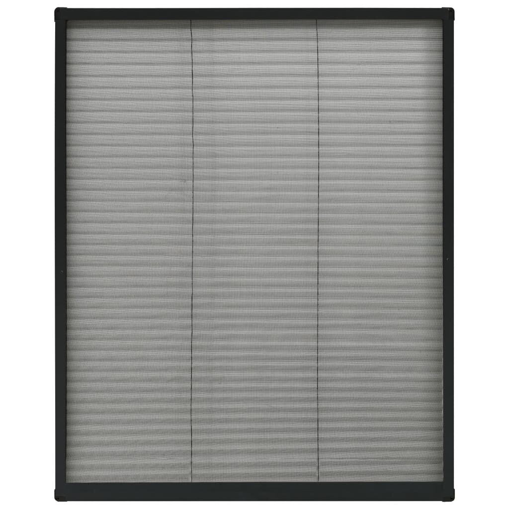 vidaXL plisseeritud putukavõrk aknale, alumiinium antratsiit 80x100 cm hind ja info | Sääsevõrgud, putukavõrgud | kaup24.ee