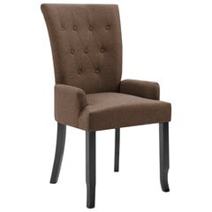 Обеденный стул с подлокотниками, коричневый цена и информация | Стулья для кухни и столовой | kaup24.ee