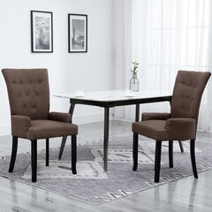 Обеденный стул с подлокотниками, коричневый цена и информация | Стулья для кухни и столовой | kaup24.ee
