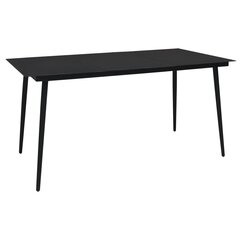 Садовый обеденный стол, черный, 190x90x74 см цена и информация | Садовые столы и столики | kaup24.ee