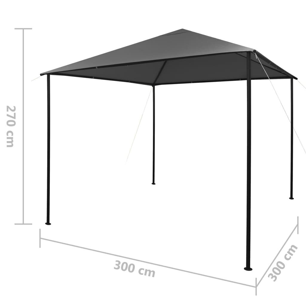 vidaXL varjualune 3 x 3 m, antratsiithall, kangas ja teras 180 g/m² hind ja info | Varikatused ja aiapaviljonid | kaup24.ee