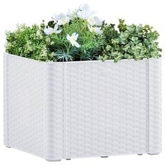 vidaXL taimelava isekastmise süsteemiga, valge 43 x 43 x 33 cm hind ja info | Lillekastid | kaup24.ee