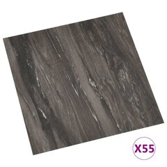 vidaXL iseliimuvad põrandaplaadid 55 tk, PVC, 5,11 m², tumehall цена и информация | Ламинат | kaup24.ee