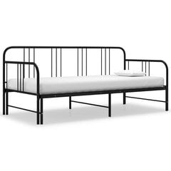 Раздвижной каркас дивана-кровати vidaXL, 90x200см, чёрный, металл цена и информация | Кровати | kaup24.ee