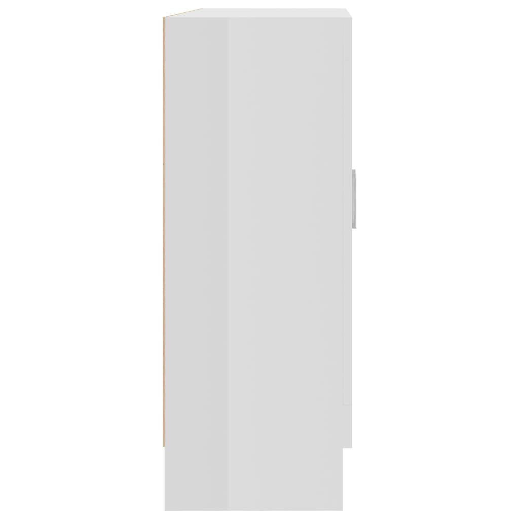 vidaXL vitriinkapp kõrgläikega valge 82,5x30,5x80 cm puitlaastplaat hind ja info | Vitriinkapid | kaup24.ee