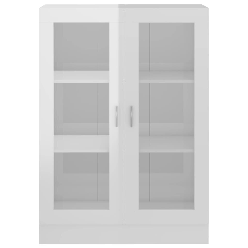 vidaXL raamaturiiul kõrgläikega valge 82,5x30,5x115 cm puitlaastplaat hind ja info | Vitriinkapid | kaup24.ee