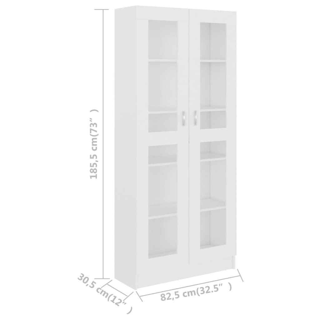 vidaXL vitriinkapp valge 82,5x30,5x185,5 cm puitlaastplaat hind ja info | Vitriinkapid | kaup24.ee