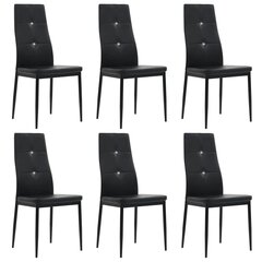 Обеденные стулья, 6 шт., черные цена и информация | Стулья для кухни и столовой | kaup24.ee