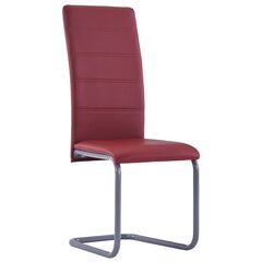 vidaXL vetruvate jalgadega söögitoolid 6 tk, punane, kunstnahk hind ja info | Söögilaua toolid, köögitoolid | kaup24.ee