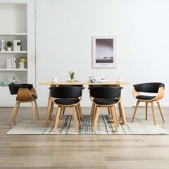 Обеденные стулья, 6 шт., черные цена и информация | Стулья для кухни и столовой | kaup24.ee