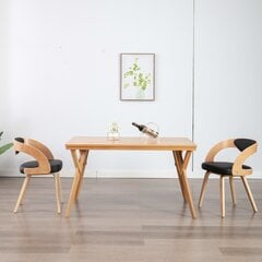 vidaXL söögitoolid 2 tk, must painutatud puit ja kunstnahk hind ja info | Söögilaua toolid, köögitoolid | kaup24.ee