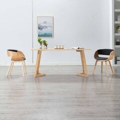 vidaXL söögitool, must, painutatud puit ja kunstnahk hind ja info | Söögilaua toolid, köögitoolid | kaup24.ee
