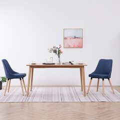 vidaXL söögitoolid 2 tk, sinine, kangas hind ja info | Söögilaua toolid, köögitoolid | kaup24.ee