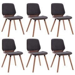 Обеденные стулья, 6 шт, серые цена и информация | Стулья для кухни и столовой | kaup24.ee