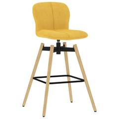 vidaXL pöörlevad baaritoolid 2 tk, kollane, kangas hind ja info | Söögilaua toolid, köögitoolid | kaup24.ee