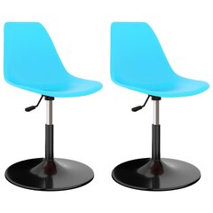 vidaXL pöörlevad toolid 2 tk, sinine, PP hind ja info | Söögitoolid, baaritoolid | kaup24.ee