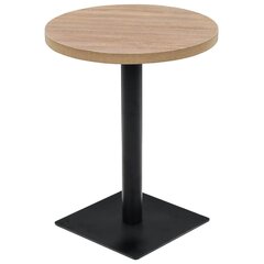 vidaXL ümmargune bistroolaud MDF ja teras 60 x 75 cm, tammevärvi цена и информация | Кухонные и обеденные столы | kaup24.ee