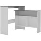 vidaXL baarilaud 2 lauaplaadiga, valge ja hall, 130 x 40 x 120 cm hind ja info | Köögi- ja söögilauad | kaup24.ee
