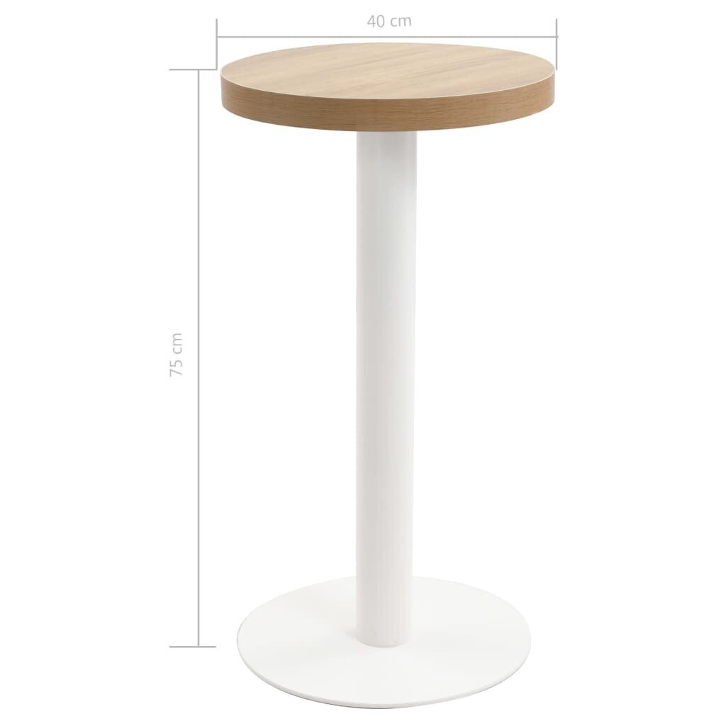 vidaXL bistroolaud, helepruun, 40 cm, MDF hind ja info | Köögi- ja söögilauad | kaup24.ee